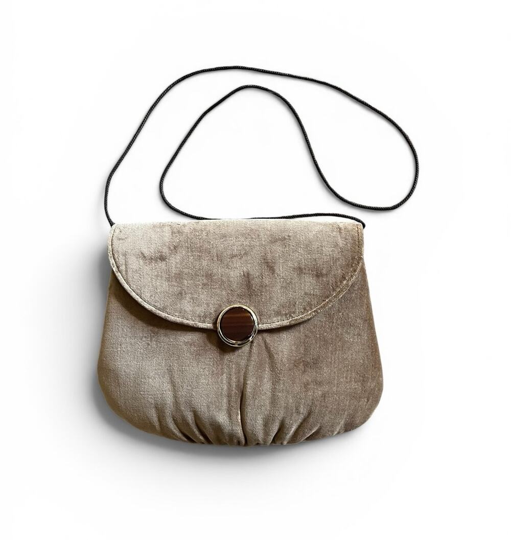Vintage 1960s HL Harry Levine Small Brown Velvet Handbag Clutch